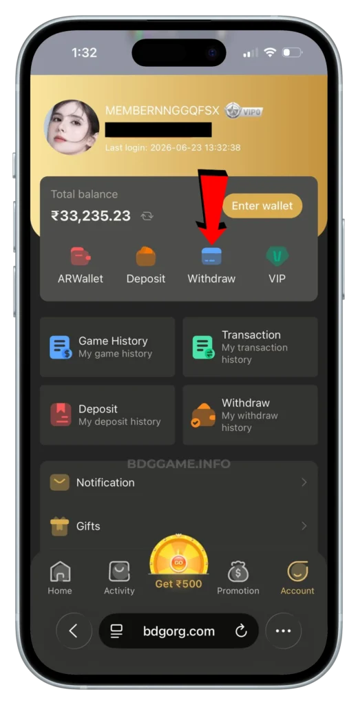 BDG-WITHDRAW